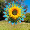 Sunflower Pinwheel 3-Tier Sunflower Garden Wind Spinner Ground Insert Yard Decor Windmill for Patio Lawn Decoration