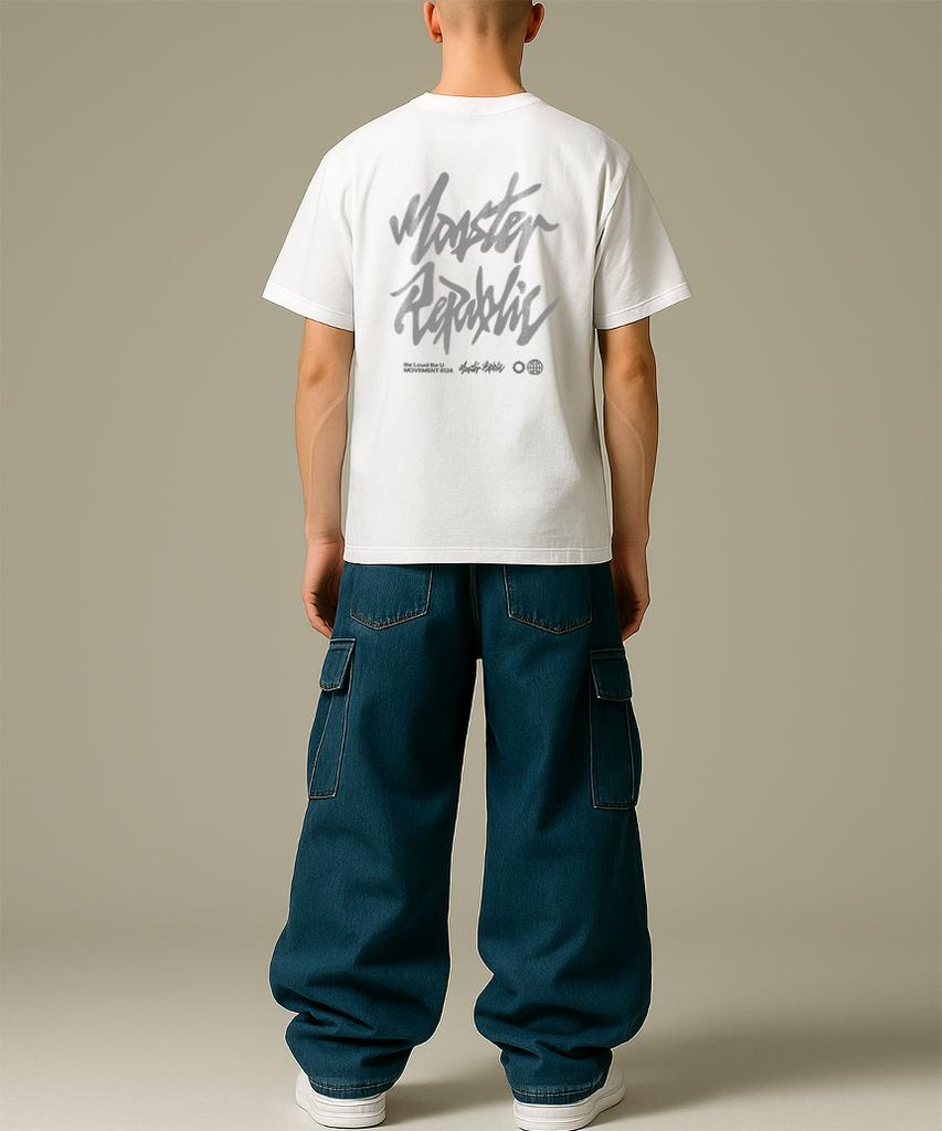 MONSTER REPUBLIC Authentic Logo Light Grey T-Shirt White_8124