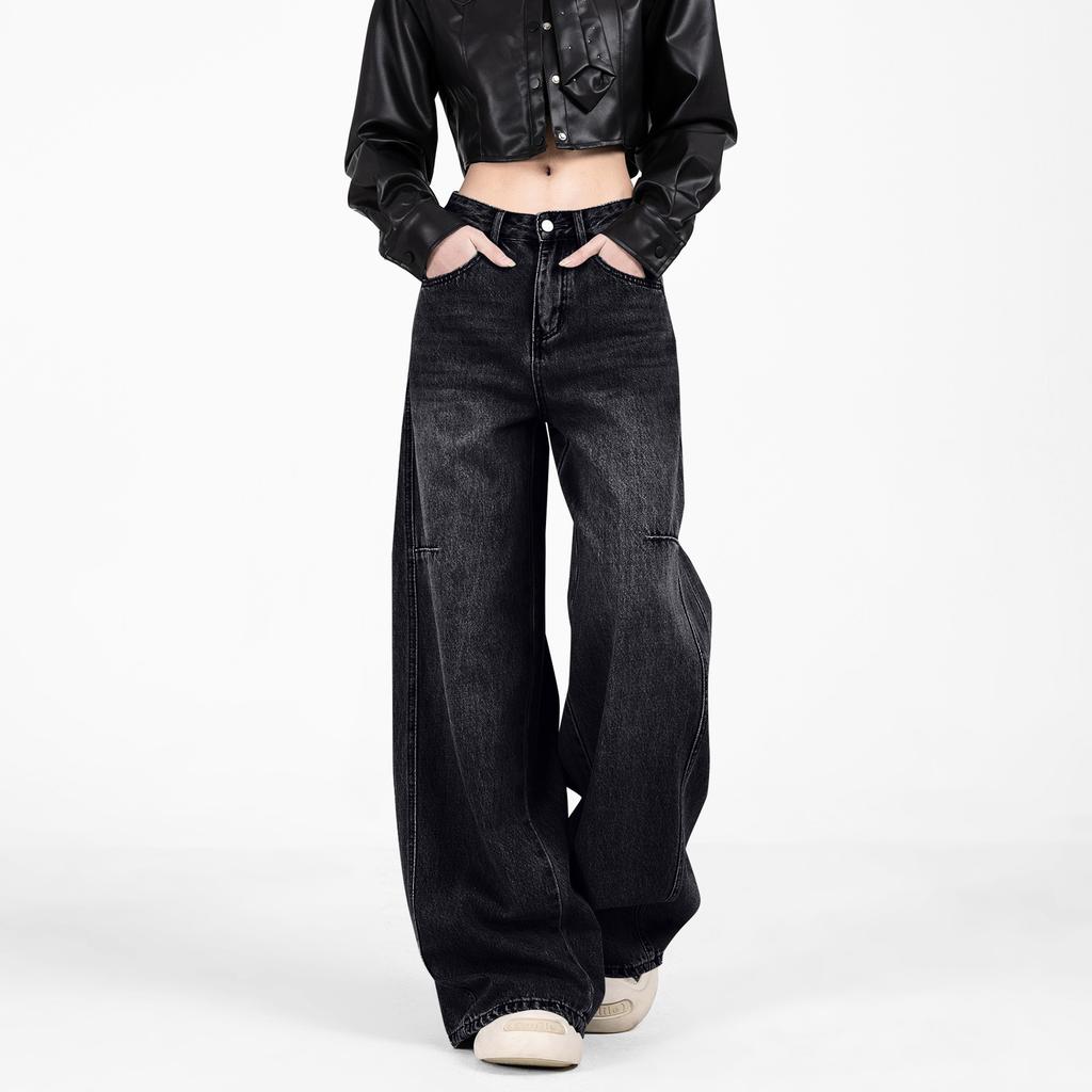 Women's Mid-Rise Stretch Jeans Fashion Straight Leg Denim Pants With Pockets