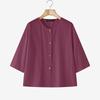 ZANZEA Women Round Neck 3/4 Sleeve Loose Casual Blouse