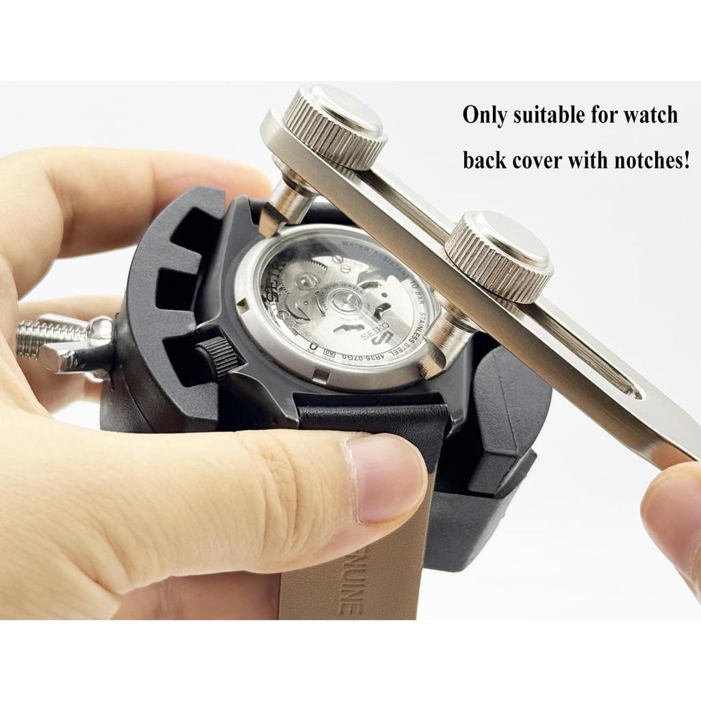 Open Back Watch Repair Tool: No. 45 Steel Round Head Two-Prong Opener & Spring Bar Tool for Battery Replacement