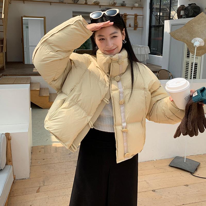 Winter New Down Jacket Women's Short Stand-Up Collar Puff Bread Jacket Thickened Warm and Advanced