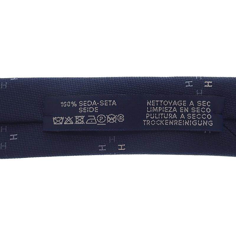 HERMES  H339394T-02  Tie Navy Silk Mens