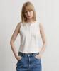 ARTID Ringer Henley Neck Sleeveless_White