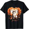 Maple Cat Leaf Fall Hello Autumn Funny Cat Kitten Lover T-Shirt