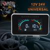 Universal 12v/24v 2 In 1 LCD Car Digital Voltmeter Fuel Level Gauge Fuel Gauge Motorcycle Volt Gauges Fuel Sender Alarm Ga