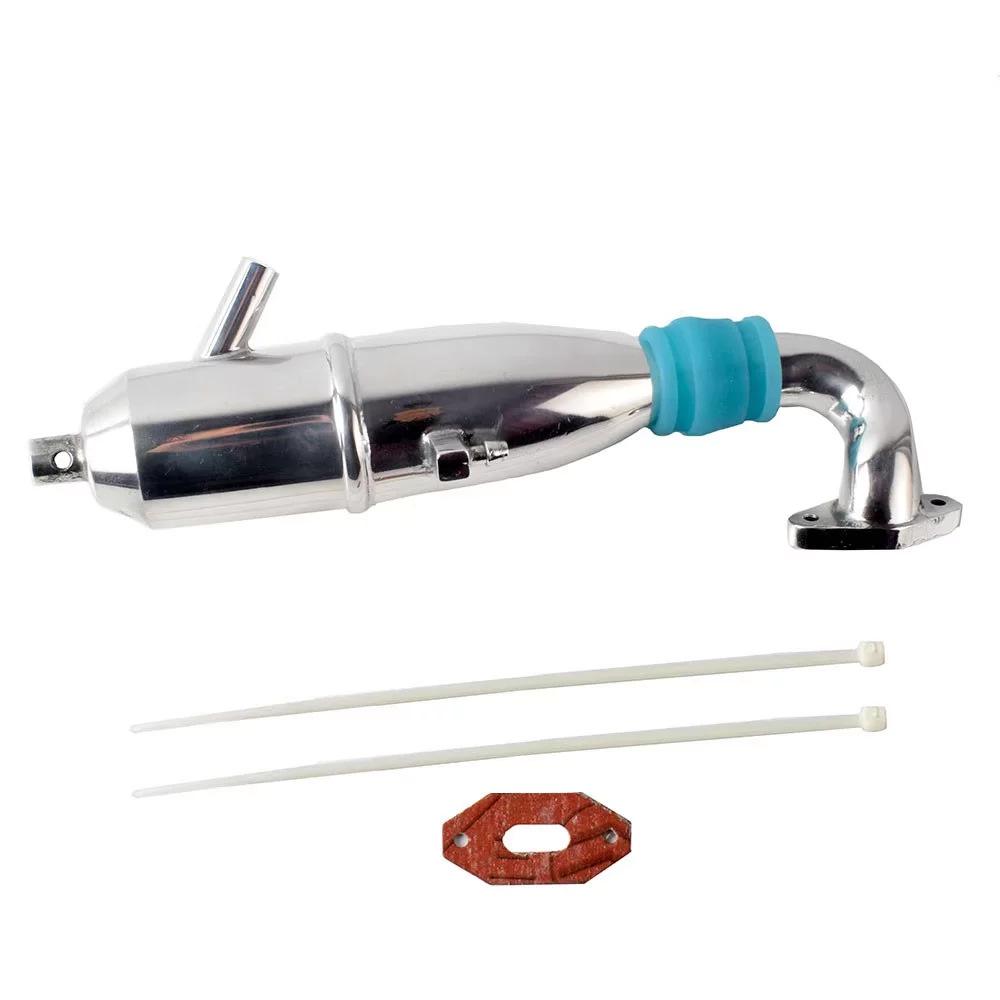 HSP 1:10 Nitro Car Aluminum Exhaust Muffler with Elbow Rubber Hose 102009 02026