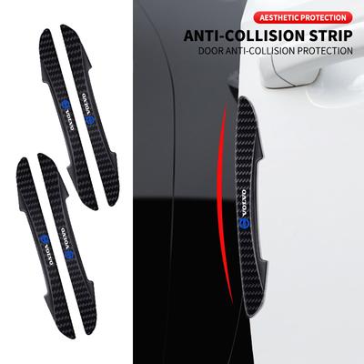 4pcs Carbon Fiber Look Anti-Collision Protector Car Door Edg Scratch-resistant Stickers for V40 V60 V90 XC40 XC60 XC90 S60