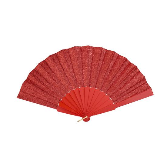 Glitter Powder Folding Fan Hand Held Fan with Plastic Ribs Portable Summer Fan Decoration Dance Performance Props Party Accessories