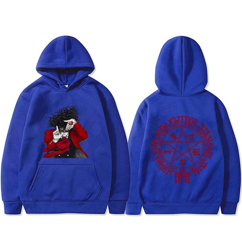 Japanese Anime Hellsing Hoodie Vampire Alucard Merch Tracksuit Clothing Manga Fashion Casual Hoodies Male Vintage Pullover