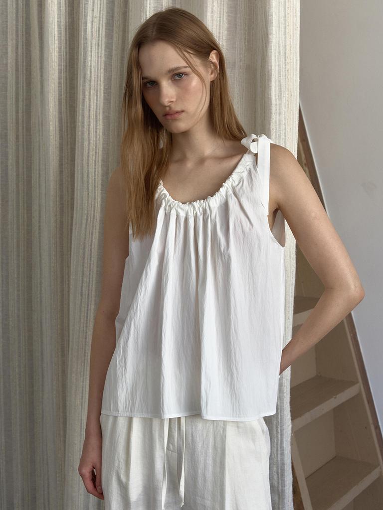 OVEOF Amélie Ribbon Blouse_Ivory
