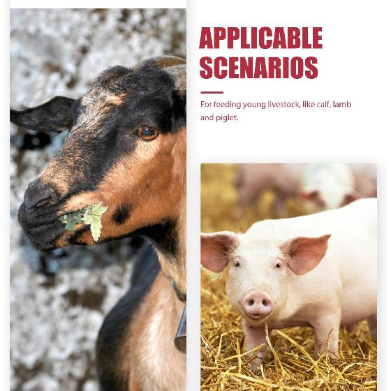 Yardwe 5 Sets 400ml Plastic Goat Nipple and Bottle Kit for Feeding Baby Goats, Lambs, Puppies - Small Animal Milk Bottle with Scale