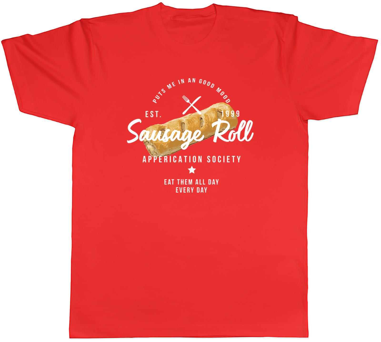 Sausage Roll Appreciation Society Unisexs TShirt Funny Eat Them All Day Tee Gift S