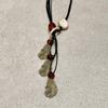 Long Bohemian Ceramic Bead Strand Necklace Ethnic Leaf Pendant Fringe Jewelry for Women Summer Statement Accessory