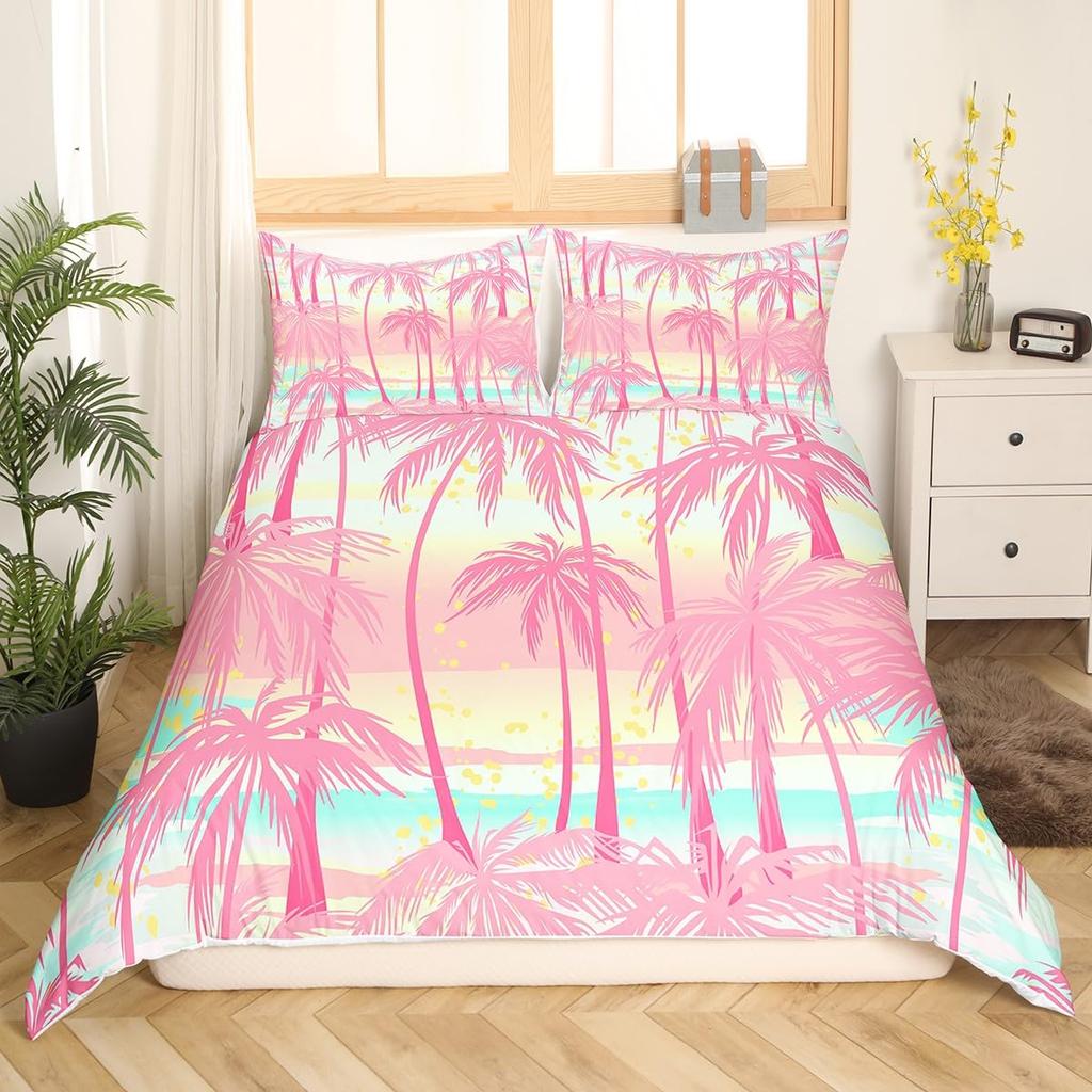 Coconut Collection Duvet Cover Set For Kids Teens Quilt Covers Lightweight Down Room Decor Queen Size 2 Pillowcase 1 Duvet Cover