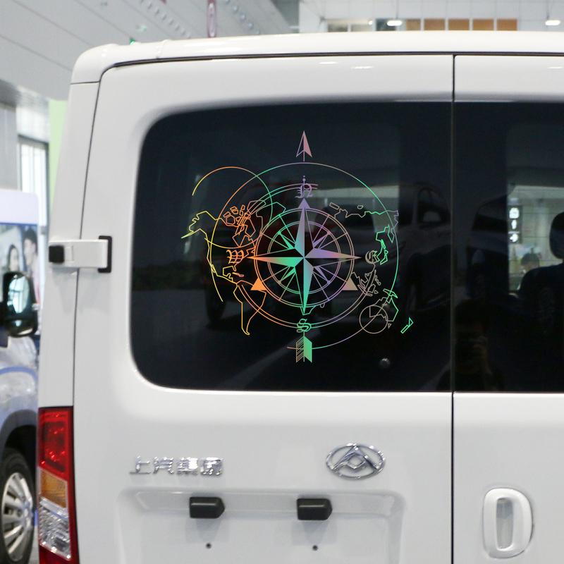 Car Compass World Map Wall Sticker For Camper Van Motorhome Decoration Caravan RV Camping Decor Decal Auto Tuning Accessories