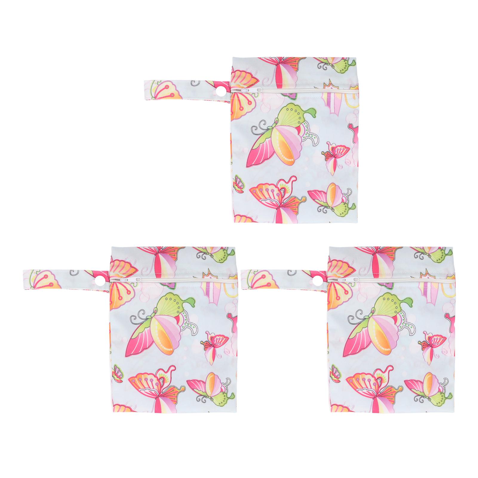 

3 шт. влажных сухих мешков для детских тканевых подгузников, водонепроницаемые тканевые подгузники, влажные сухие мешки для плавания T04