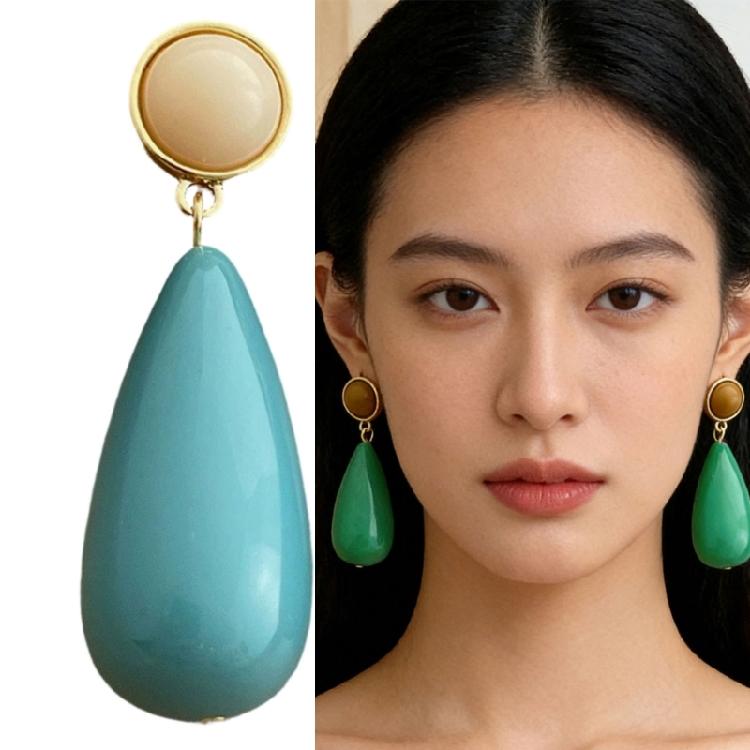 Modern Minimalist Drop Earrings Elegant Pendant Earrings Resin Alloy Texture Suitable for Everyday Stylish Outfits