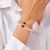 High-end bracelet Valentine's Day double-layer imitation pearl jewelry fashion love matching couple bracelet two-piece set