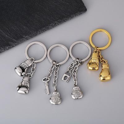 Personalized Lucky Bag Key Pendant, Creative Gift-giving Men and Women Stainless Steel Fitness Sports Boxing Gloves Keychain