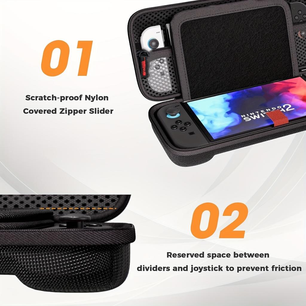 Carrying Case for Switch 2 Model(2025), Portable Carrying Travel Game Bag for Switch 2 Accessories Holds 12 Game Cartridge