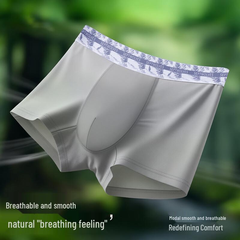 SEPTWOLVES Men's Cordyceps Anti-bacterial Modal Boxer Briefs 3-Pack