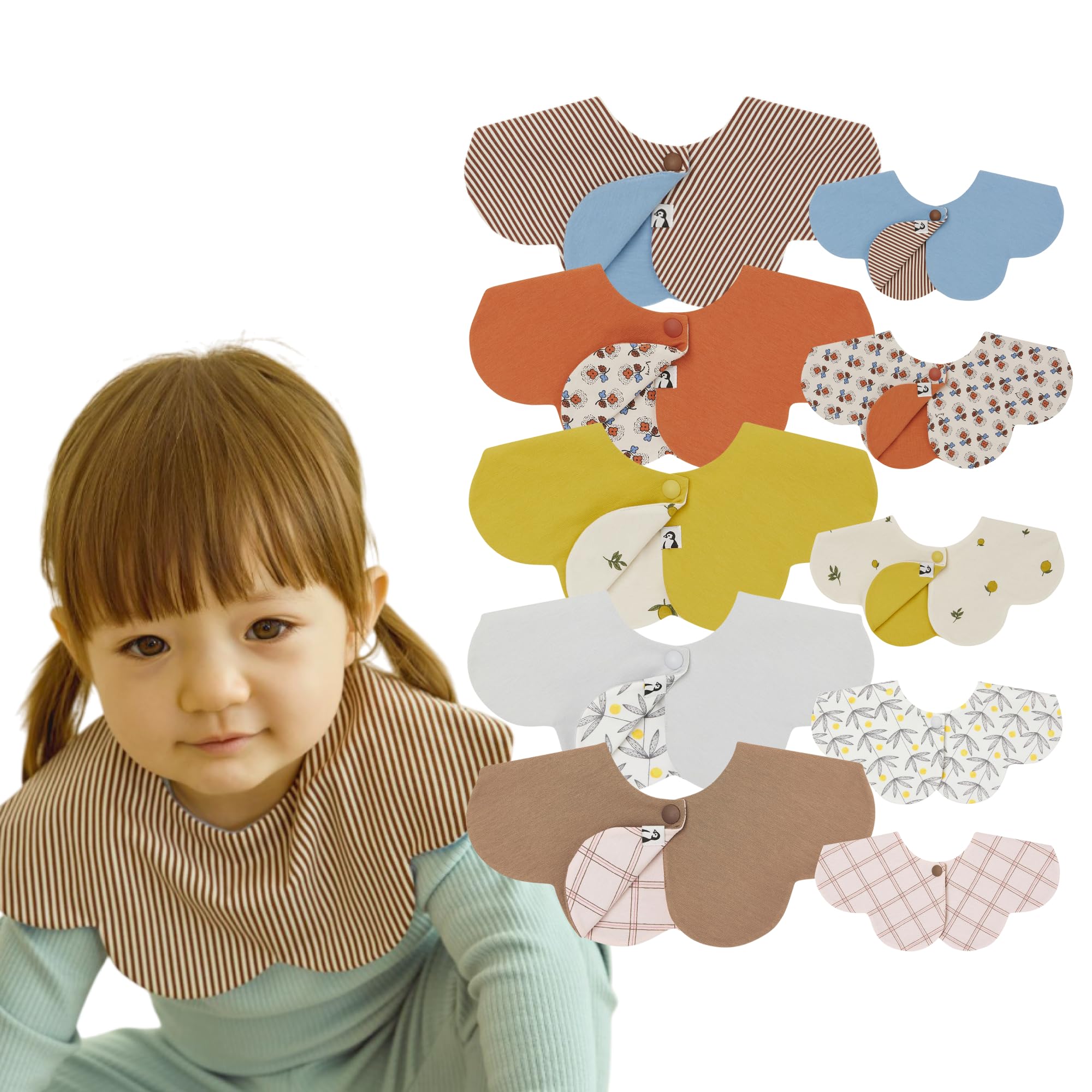 

Konny Детский слюнявчик Двусторонний Детский Впитывающий и для Девочек и Ребенка Детский Душ 5 Теплый Оранжевый Желтый Синий [Konny] Набор, Слюнявчик, Вращающийся на 360°, Быстросохнущий,