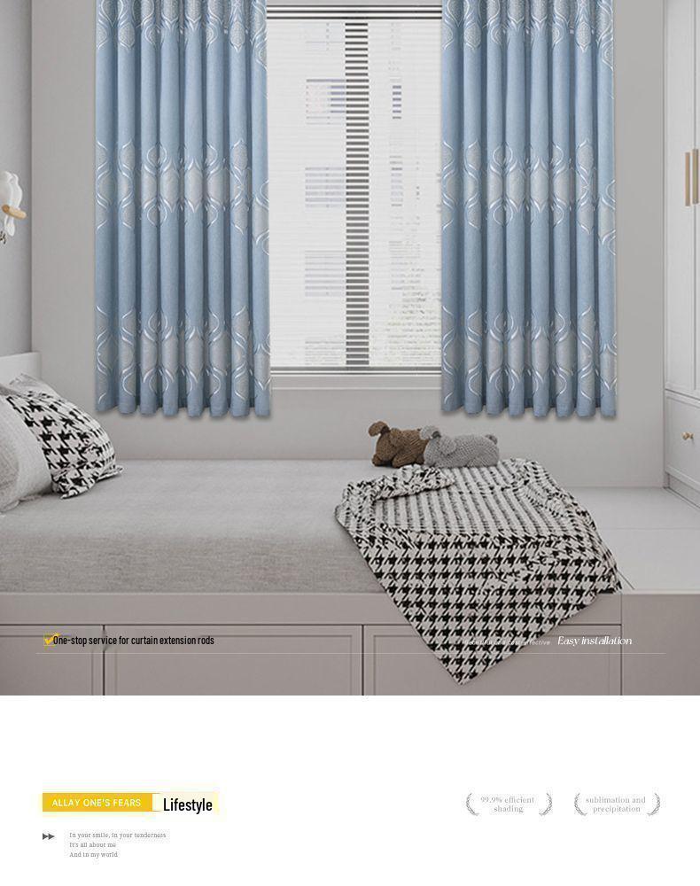 Nordic Blackout Jacquard Bamboo Cotton Curtains for Living Room, Bedroom, or Balcony