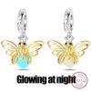 Gilded Elegant 925 Silver Leopard Butterfly Firefly Charms Beads Fit Bracelet DIY Wedding Party Fine Jewelry Gift
