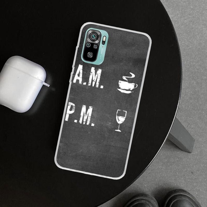 Coffee Wine Cup Phone Case For Xiaomi 12 11T 10 9 Redmi Note 10 10S Pro Redmi 9 9A 8 Transparent Phone Cover