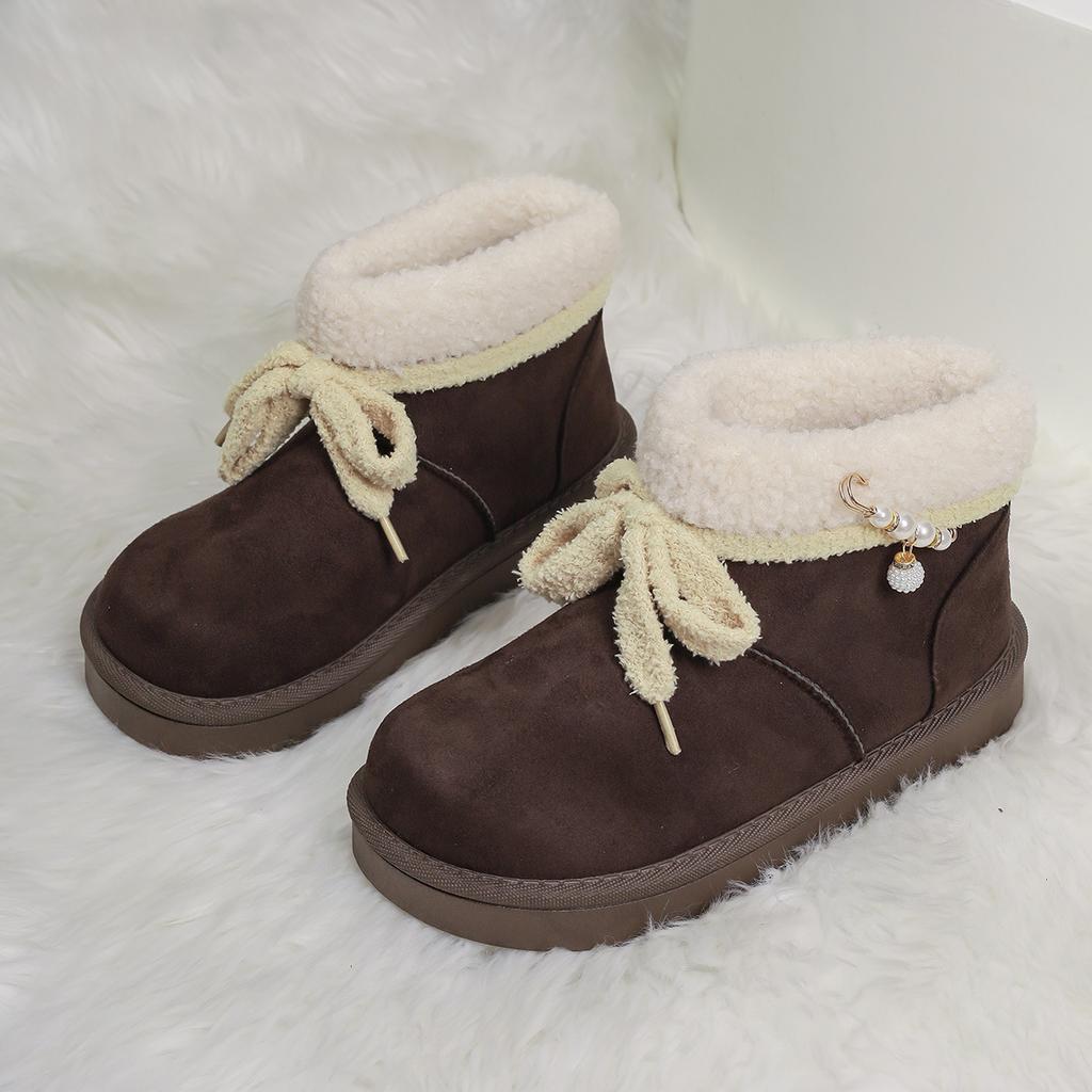 Autumn and Winter Velvet Cotton Shoes Women's Shoes 2025 New Popular Winter Thick-soled Warm Two Cotton Bread Shoes Snow Boots