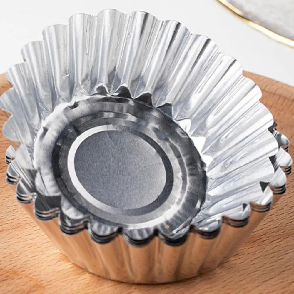 50Pcs Non-Stick Egg Tart Cup Mold Aluminium Zinc Zinc Alloy Kitchen Baking Mold Bakery Accessories