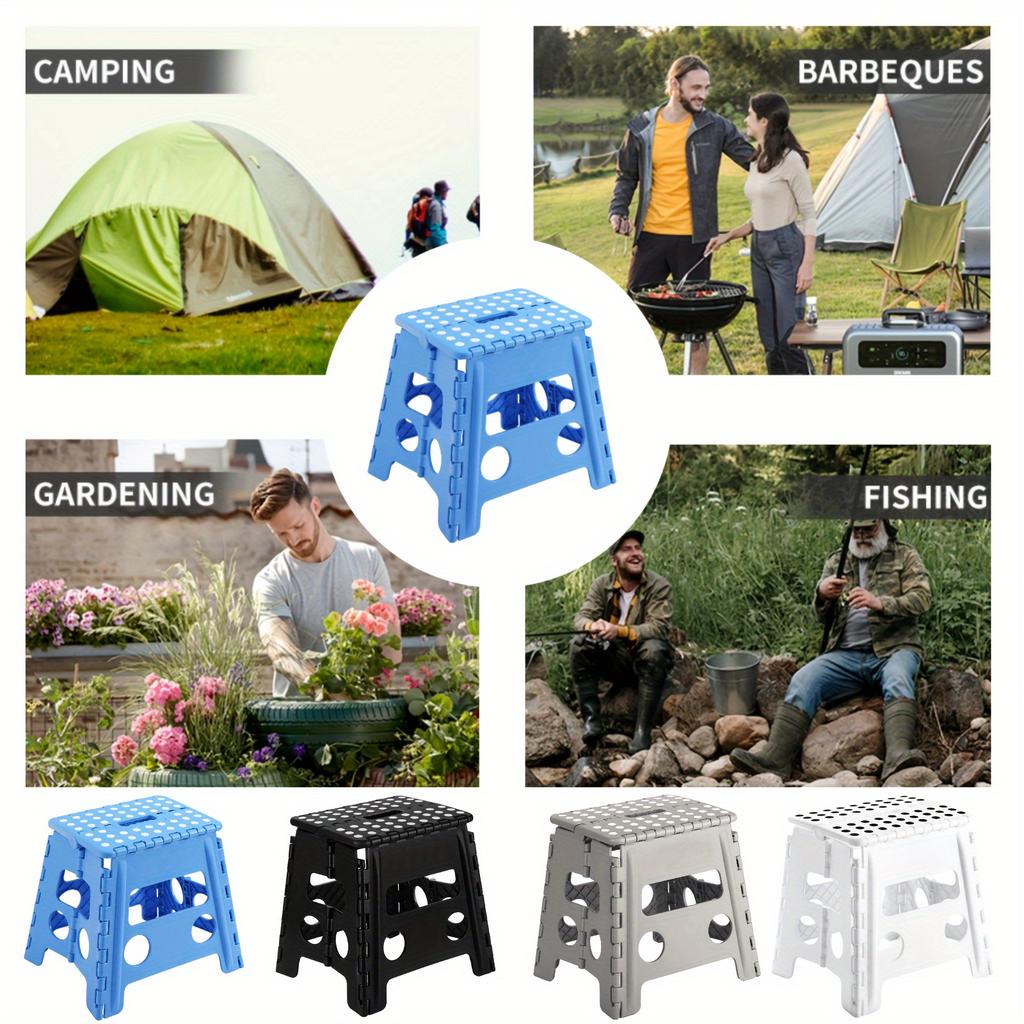Portable Lightweight Non-Slip 1pc Foldable Step Stool - with Handle for Outdoor Camping, Fishing, Picnics and Trips - Christmas Gift