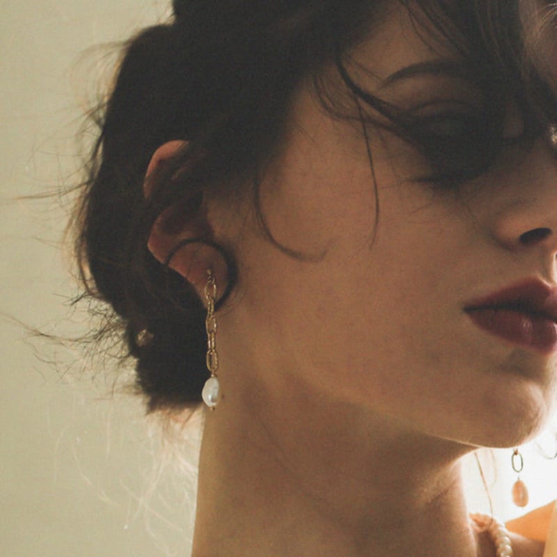 de,deer Cliff Freshwater Pearl Earrings [2103E008]