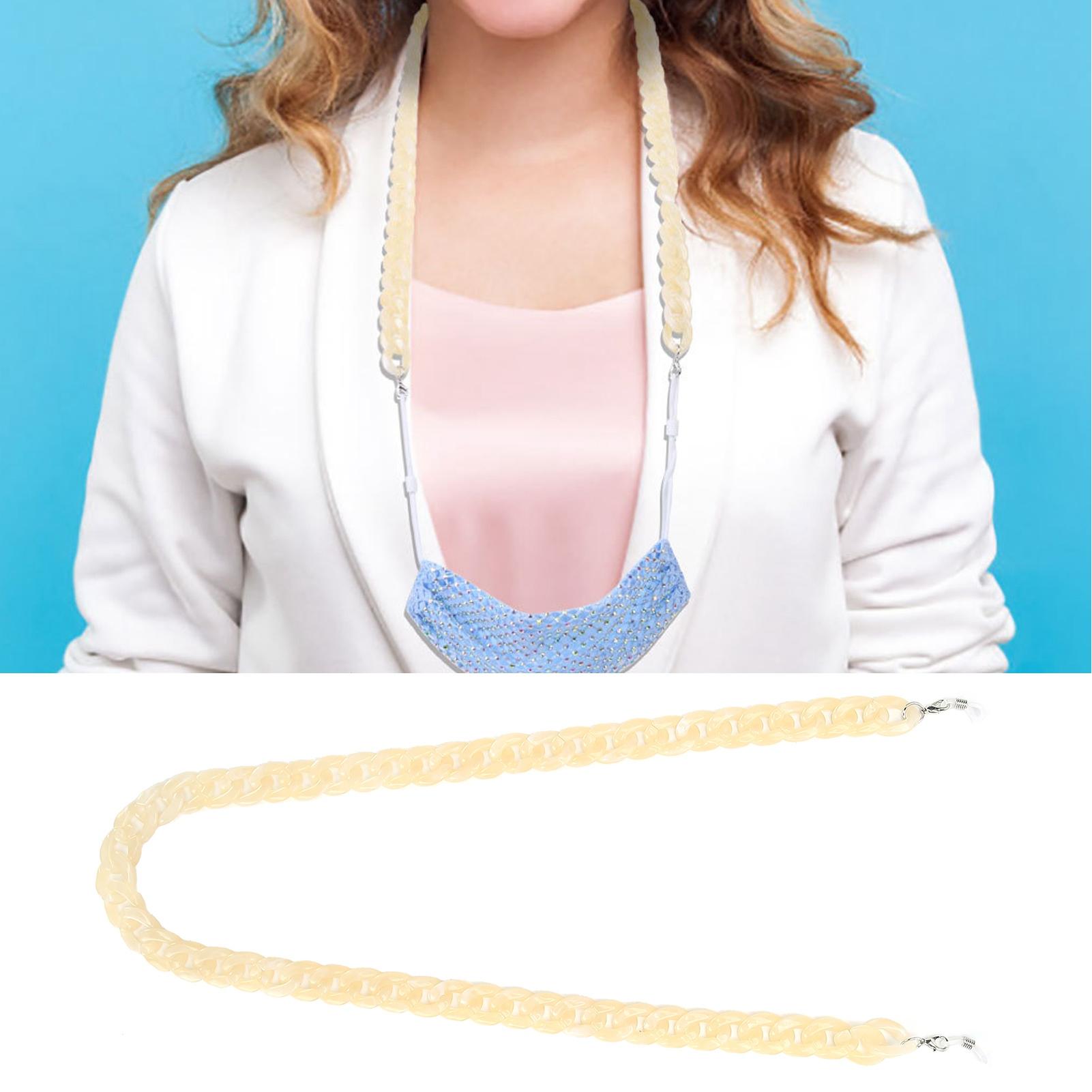 AntiLost MouthMuffle Chain Lanyard Sunglasses Eyeglasses Reading Glasses Holder Chain(Beige )