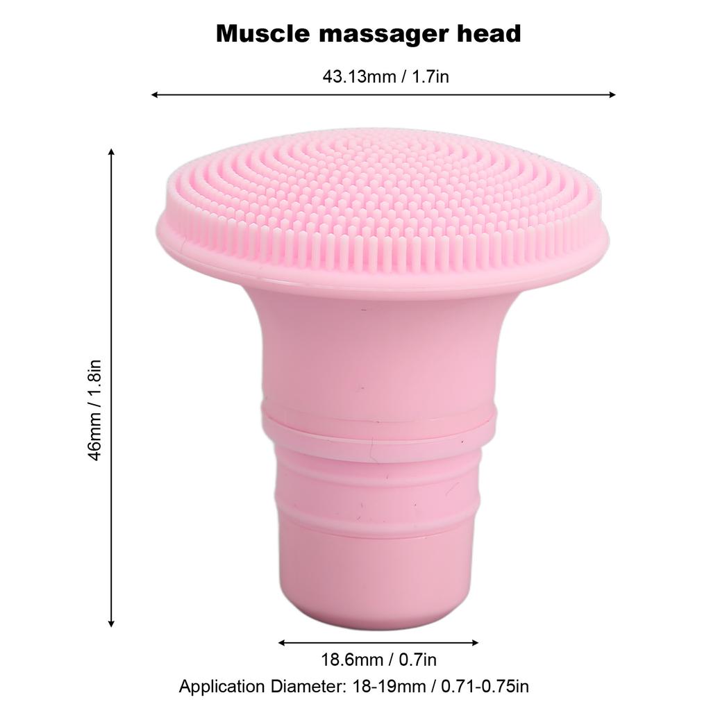 Brush Fascia Massager Head Silicone Replacement Muscle Massager Head for Reducing Soreness 18‑19mm