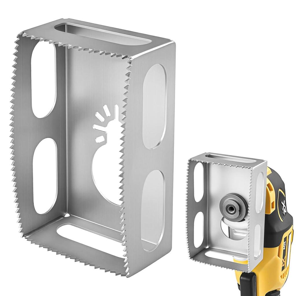 Square Slot Cutter Compatible for Dewalt 20V&Milwukee M18 Oscillating Multi-Tool to Cut-in Single Gang Wall Boxes,Outlet Cutter Drywall Carving Tool