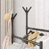 Double-pole Coat Rack Elevated Design Floor Standing Modern Minimalism Clothes Rack Sponge Holder Metal Dustproof Clothing Rack