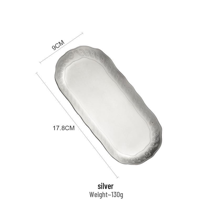 

Многоцелевое блюдо из нержавеющей стали 304 в европейском стиле для полотенец, влажных салфеток, закусок, десертов и украшений серебряный