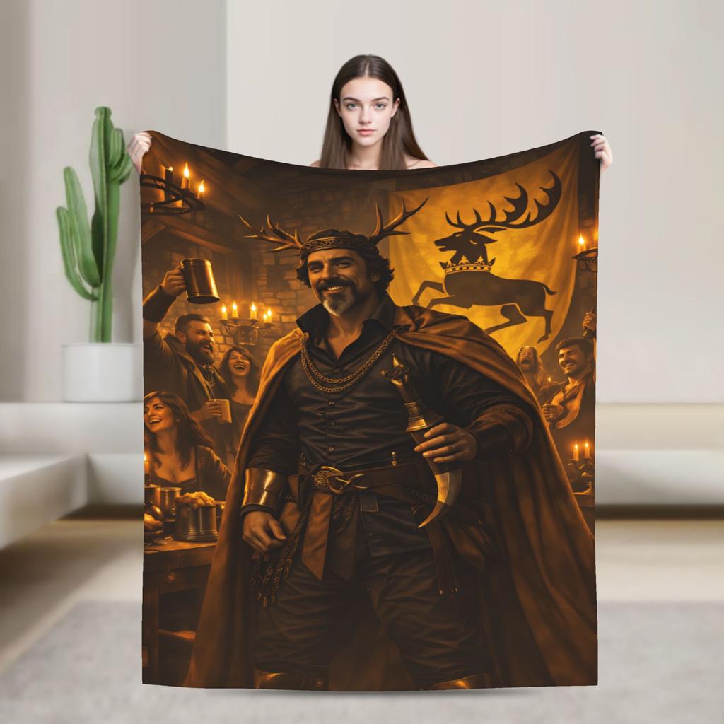 Lyonel Baratheon Throw Blanket Comfortable Funny Blanket  For Living Room Travel Office Flannel Bedspread Bed Cover