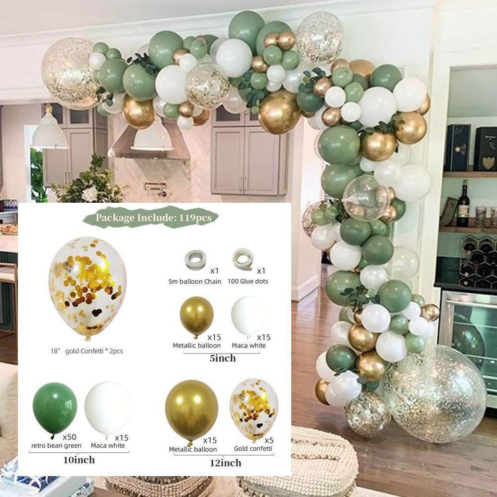 Forest Series Green Balloon Chain Set Children'S Birthday Theme Party Decoration Jungle Arrangement Balloon