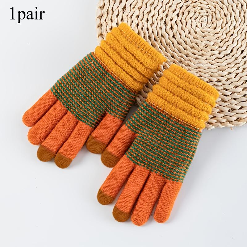 

1pc Women s Winter Fleece-Lined Thickened Korean Style Cute Warm Cycling Gloves Bicycle Motorcycle Accessories 1pair оранжевый