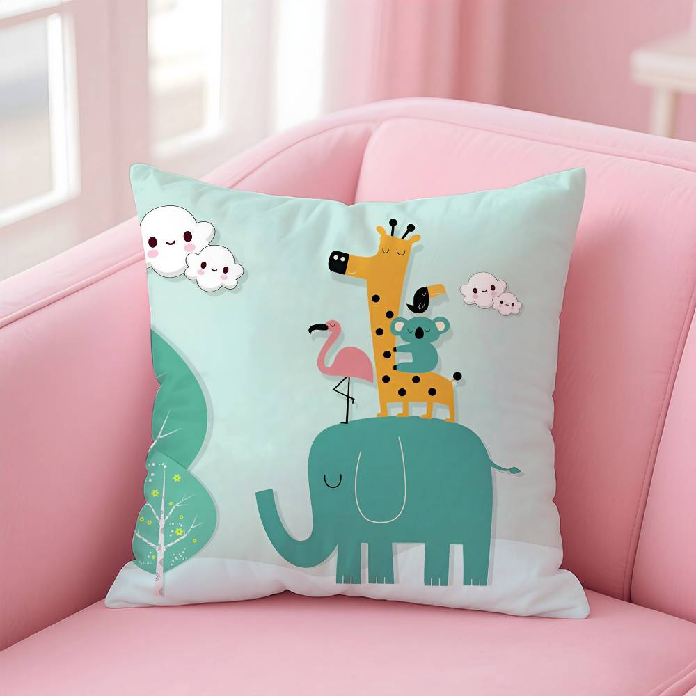 Simple Nordic Modern Anime Pillow Case Safe Custom Photo Pillow, Anti-fade Brushed Fleece Cushion, Maternal & Infant Safe.