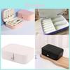 Elegant Leather Jewelry Box With Detachable Double Layers For Travel And Gift Use