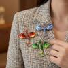 Colorful Rhinestone Enamel Flying Dragon Brooch Luxury Suit Lapel Pin  Home Decoration Gift