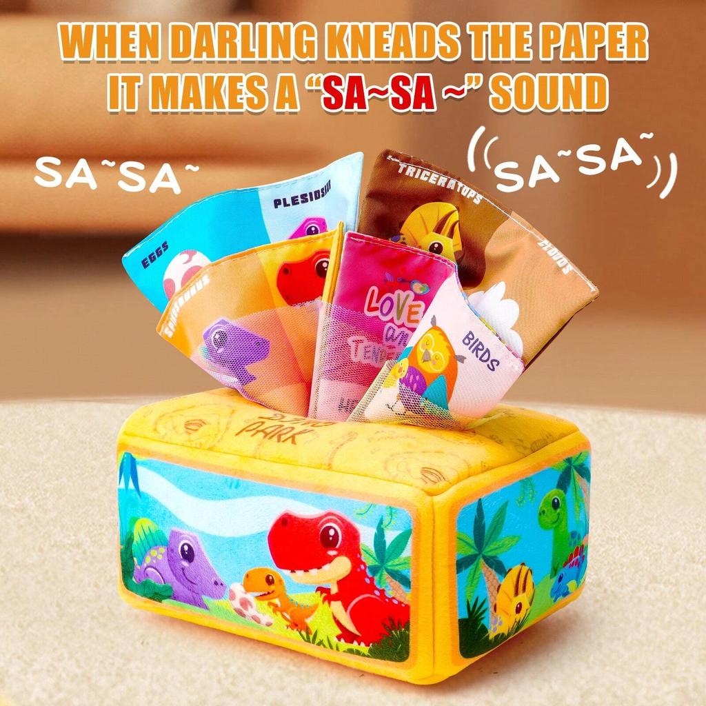 Baby Tissue Box Toys Montessori Toys Suitable For 6 To 12 Months Old Baby Soft Pleated Baby Sensory Toys