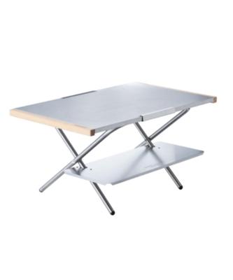 Uniflame Stainless Steel Kitchen Table with Top, Large Fireplace Table, and Leg Rack (Product Number: 682142)