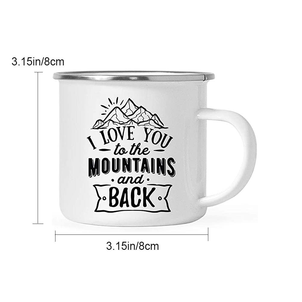 Enamel Mug Vintage Thick Camping Cup Coffee Mug Funny Gift for Office Home Outdoor