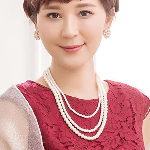 Multi-layer Glass Pearl Necklace Double-layer Short Collarbone Chain Ladies Retro Cheongsam Necklace Choker Collar