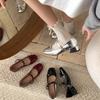 2025 Spring Autumn Women Mary Jane Shoes Butterfly-knot Shoes Casual Low Heel Dress Street Style Shoes